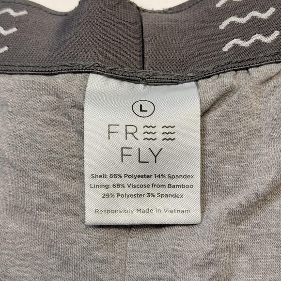 Free Fly Shorts Mens Large Gray Bamboo Lined Athletic Running Quick Dry Stretch - Picture 6 of 11